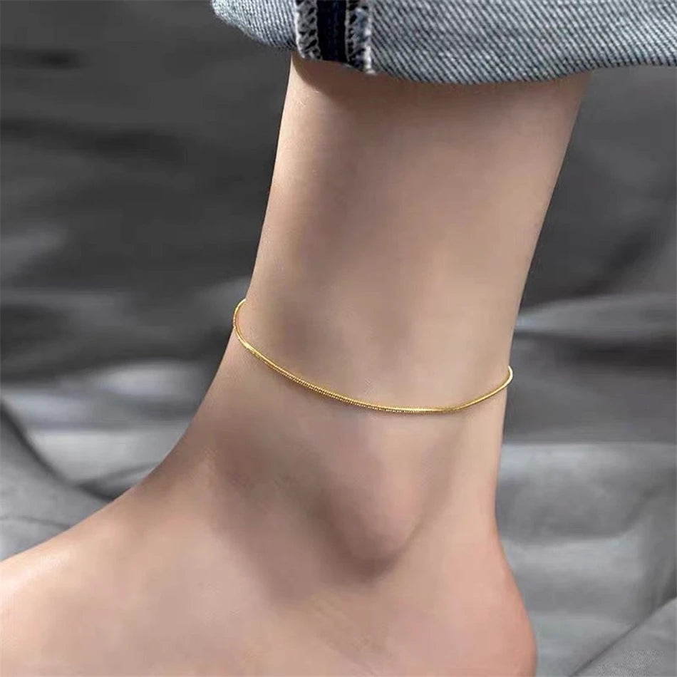 Stainless steel gold anklet discount