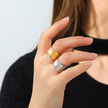 Stainless Steel Adjustable Irregular Ring