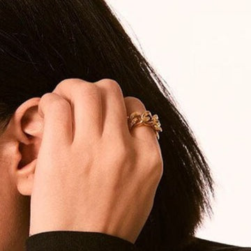 Stainless Steel Trendy Chain Opening Ring