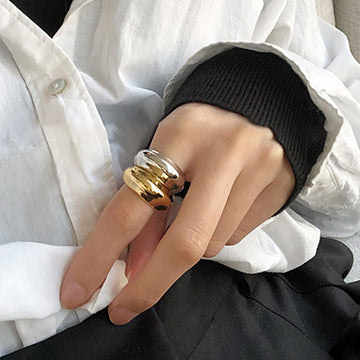 Stamp Textured Adjustable Ring