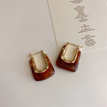 Irregular Resin Acrylic Hoop Earrings