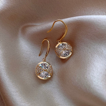Circular Elegance Crystal Drop Earring