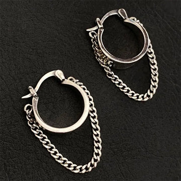 Vintage Round Buckle Hoop Drop Earrings
