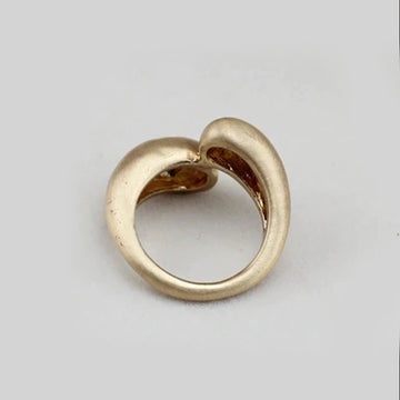 Gold Matte Square Round Interact Ring