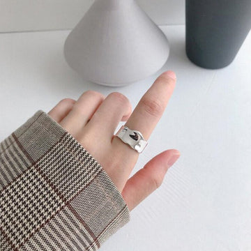 925 Sterling Silver Irregular Shape Modern Ring