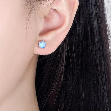 Moonstone Earrings Blue Moonlight Stones