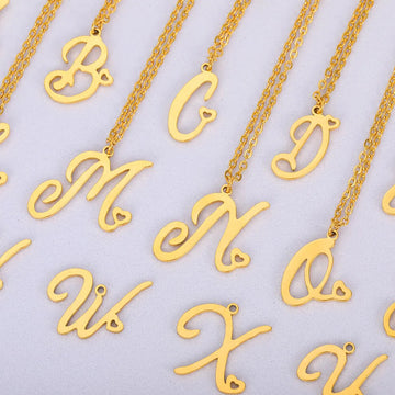 Stylish A-Z Initial Letter Pendant Necklaces