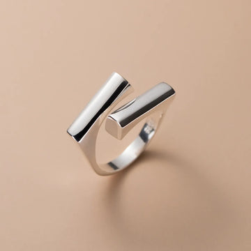 925 Sterling Silver Unique Shape Adjustable Ring