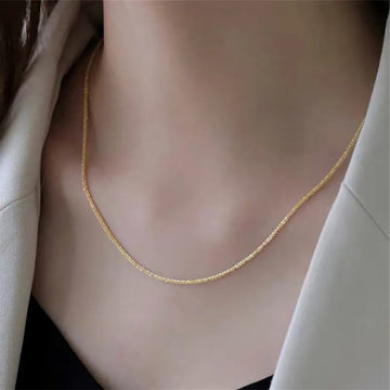 Sparkling Silver Clavicle Chain Choker Necklace