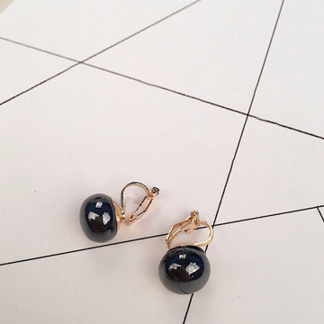 Simulated Pearl Taro Beads Shape Clip on Earrings