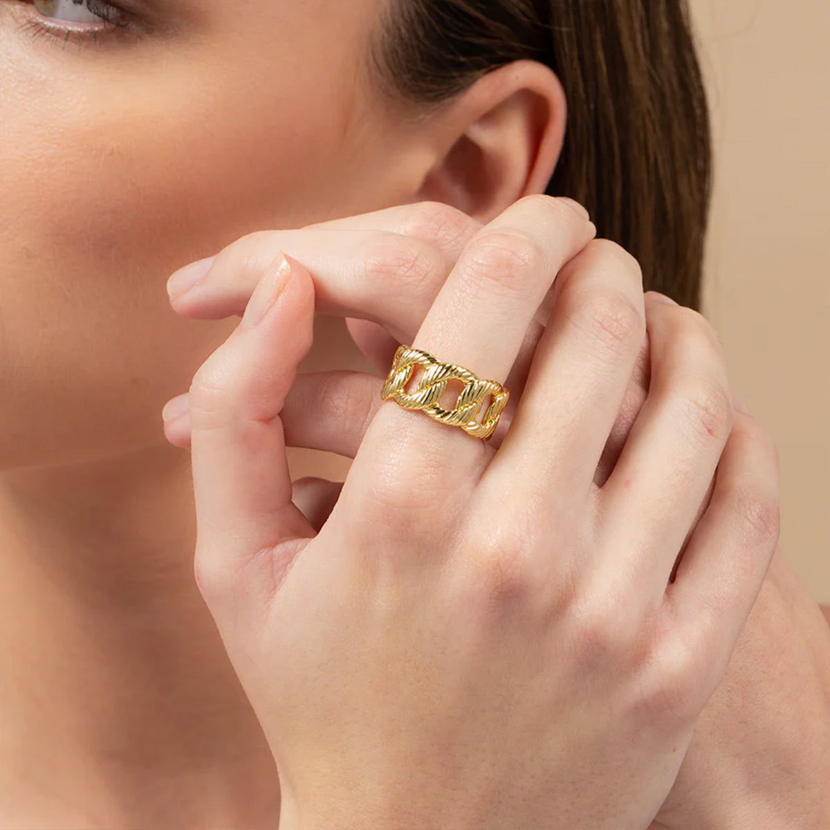 Large Chain Rings Stainless Steel Adjustable Thick Chain Rings