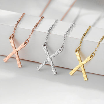 Stainless Steel X-Shape Simple Long Necklace