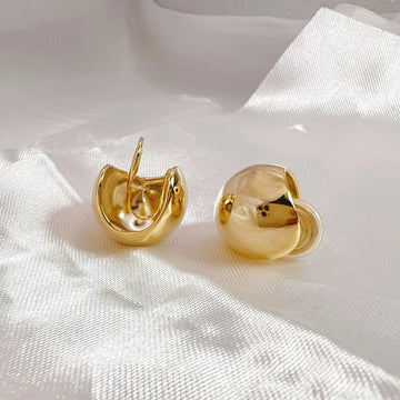 18K Gold Stud Clip-on Earrings