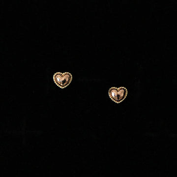 14k SILVER  Mini Heart Stud Earrings