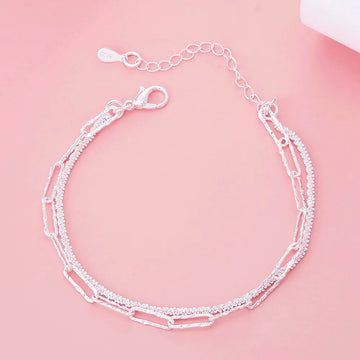 925 Sterling Silver Double Chain Bracelets