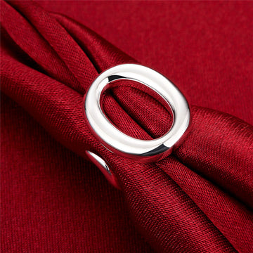 925 Sterling Silver Ellipse Adjustable Ring