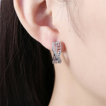 925 Sterling Silver Classic Zircon Earrings