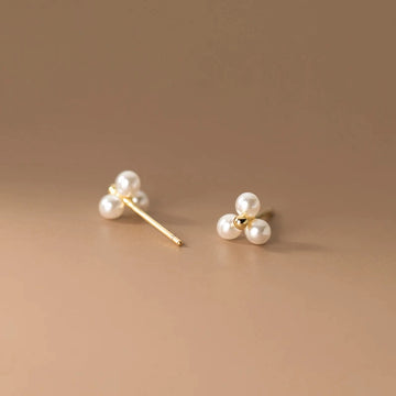 925 Sterling Silver Synthetic Pearl Stud Earrings