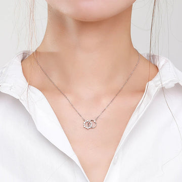 925 Sterling Silver Double Pendant Necklace