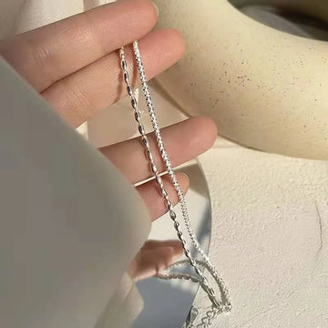Double Layer 925 Sterling Silver Beads Bracelet