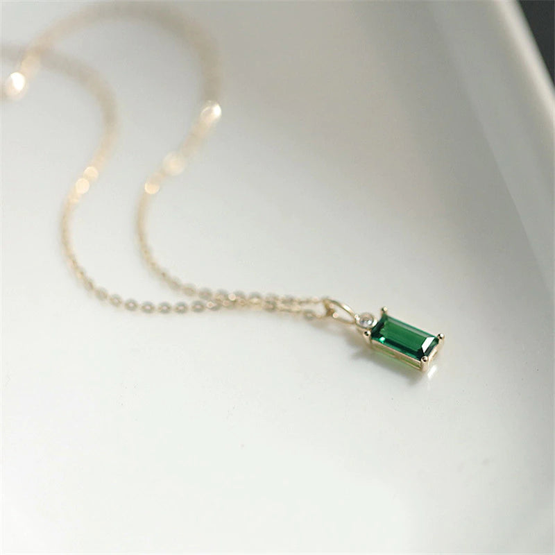Green sales chain necklace