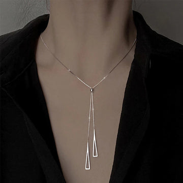 925 Sterling Silver Geometric Triangle Necklace
