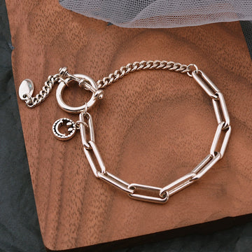 925 Sterling Silver Thick Charm Bracelet