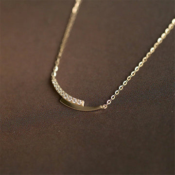 Pavé Crystal Intersection Clavicle Chain Necklace