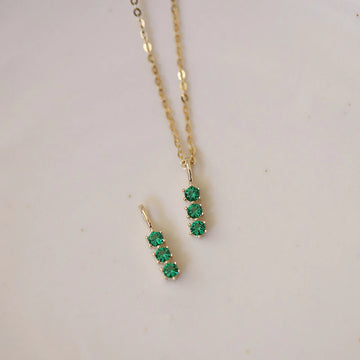 Retro Green Zircon Clavicle Chain Necklace