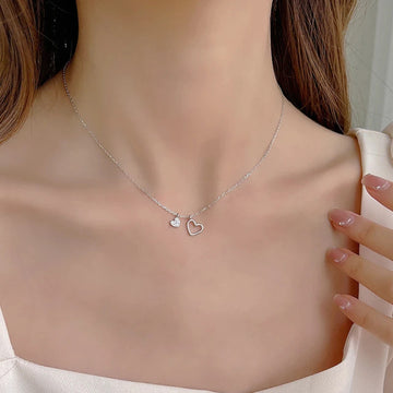 Zircon Heart Pendant Necklace