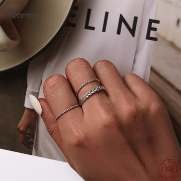 925 Sterling Silver Simple Braided Elegant Ring