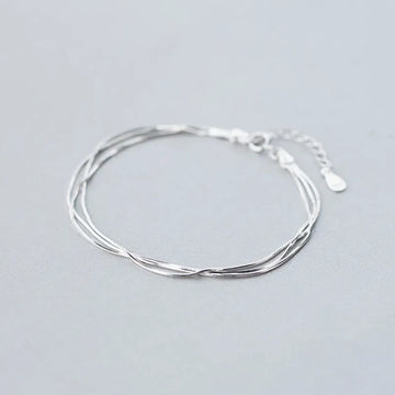 925 Sterling Silver Simple Layer Bracelets