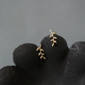 925 Sterling Silver Olive Branch Leaf Earrings