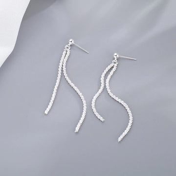 925 Sterling Silver Multi-Function Tassel Earrings