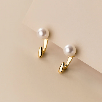 925 Sterling Silver Trend Statement Synthetic Pearl Daily Earring