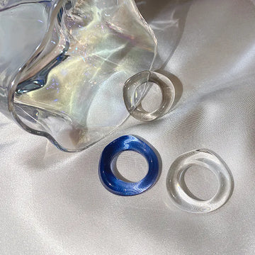 Aesthetic Transparent Irregular Resin Rings