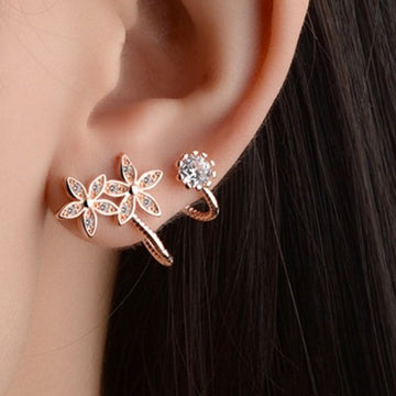 Aesthetic Flowers Ear Cuff Earrings