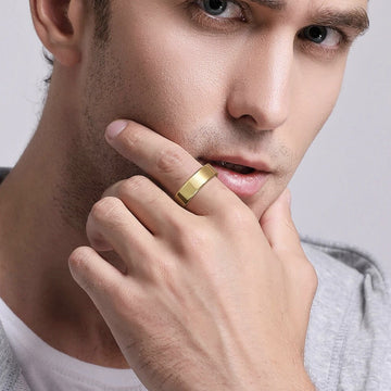 Basic Simple Thick Gold Colour Ring