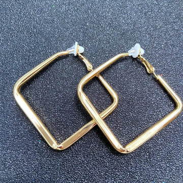 Big Square No Piercing Clip On Earrings