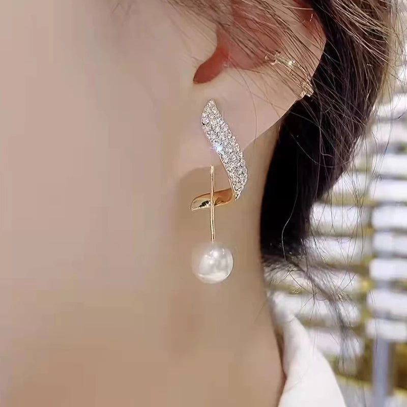 Classic Elegant Imitation Pearl Tassel Earrings