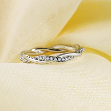 Dainty Thin Twisted Sparkle Ring
