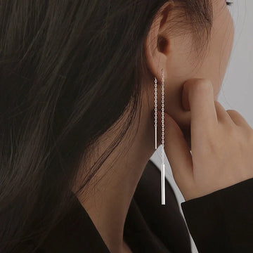 Geometric Long Ear Line Stick Earrings