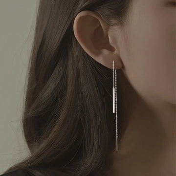 Geometric Long Ear Line Stick Earrings