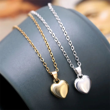 Glossy Heart Pendant Necklace