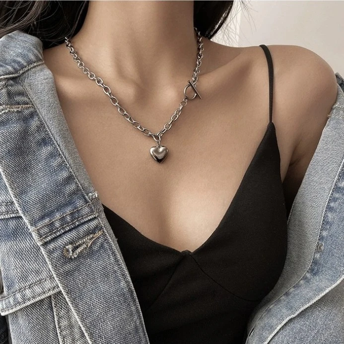King Metal Vintage Love Chain Necklace