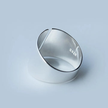Minimalist Wide Glossy Open Ring