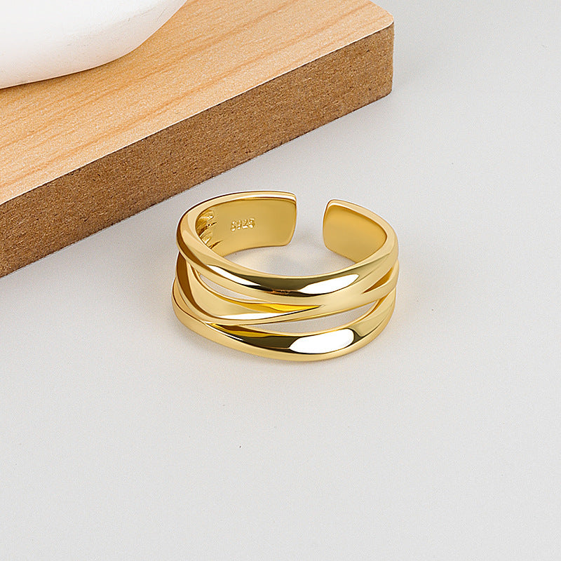 Multilayer Rings Multilayer Fashion Open Adjustable Wide Ring