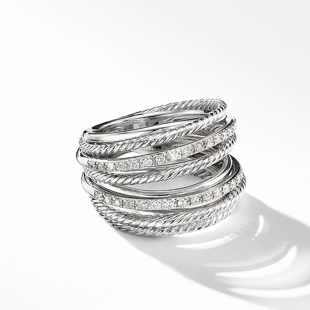 Multiple Row Shiny Metallic Ring