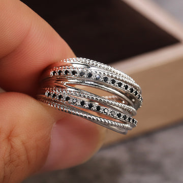 Multiple Row Shiny Metallic Ring