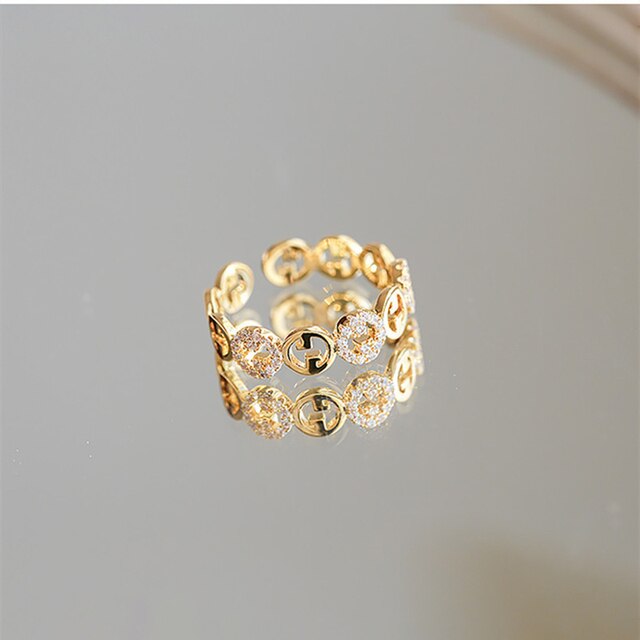 Plated Trendy Light Luxury Adjustable Rings
